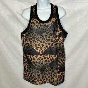 Adidas Unisex Leopard Print Jersey Top size Small GUC